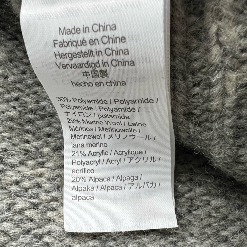 J. Crew Poncho Sweater M/L Wool Alpaca Blend Turtleneck Pullover Pockets Gray - Picture 4 of 14